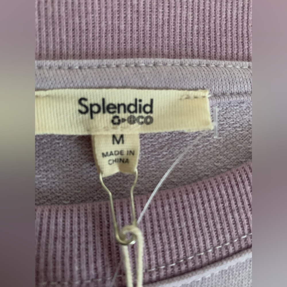 NWT Splendid Sweatshirt: Lavender, Front Palm Tree Print, Crewneck M - Picture 5 of 7